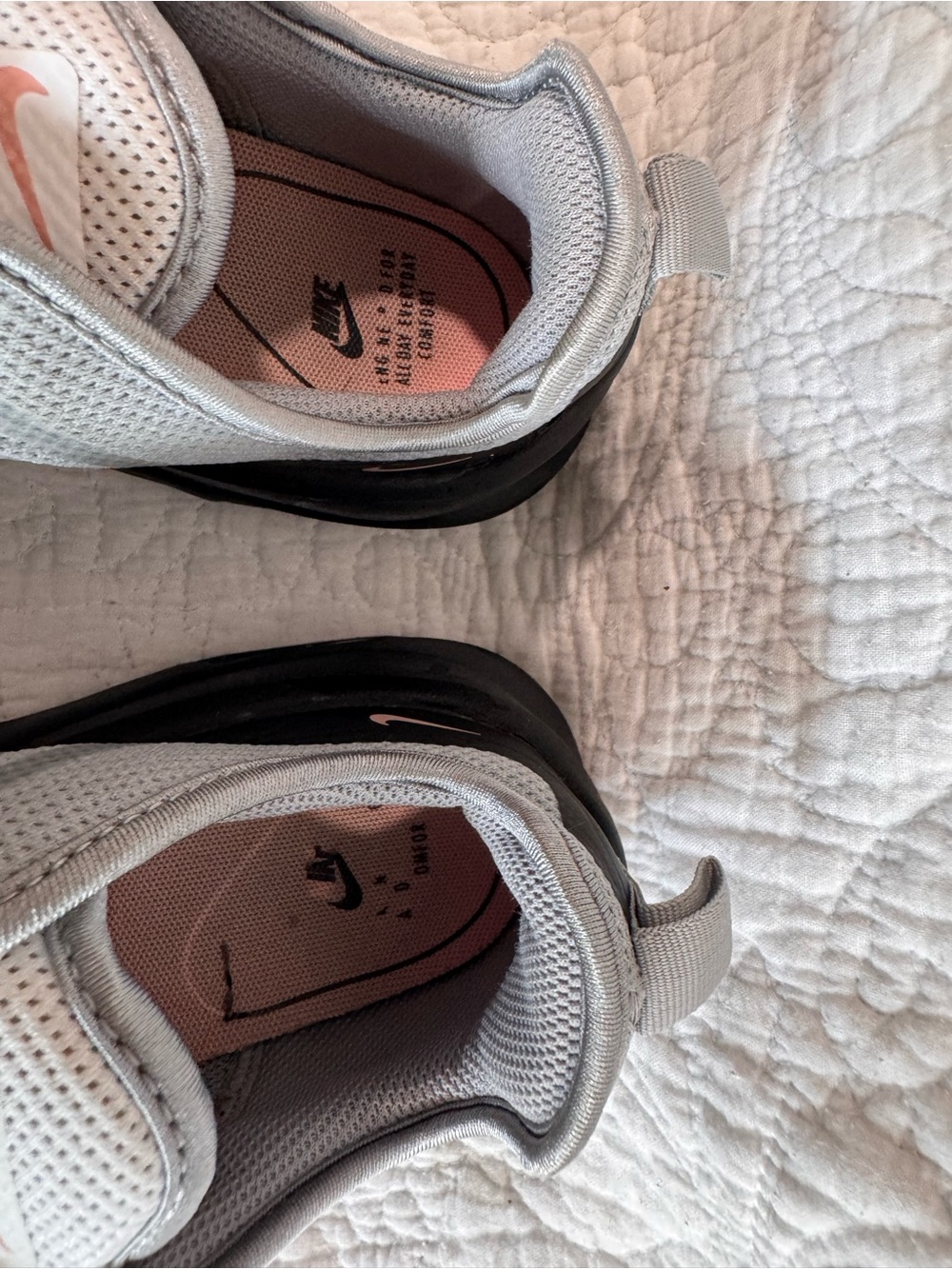 Nike Women's Grey and Black Sneakers with Pink Swoosh - Picture 10 of 10